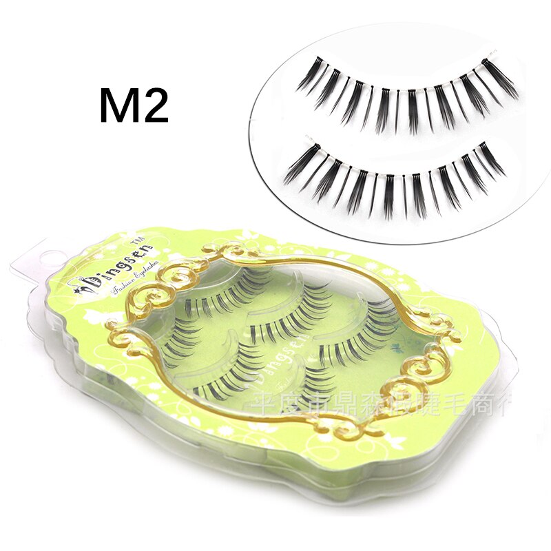 Manga Lashes Faux Cils 3/5/10 Pairs Lashes Soft and Slender False Eyelashes Transparent Stem Eyelashes Lash Extension