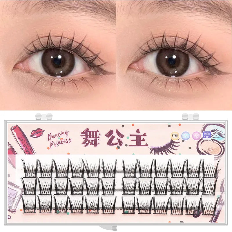 Manga Lashes 3 Rows 3D Faux Mink Lashes Natural False Eyelashes Anime Lashes Soft Light Natural Eyelashes Extension