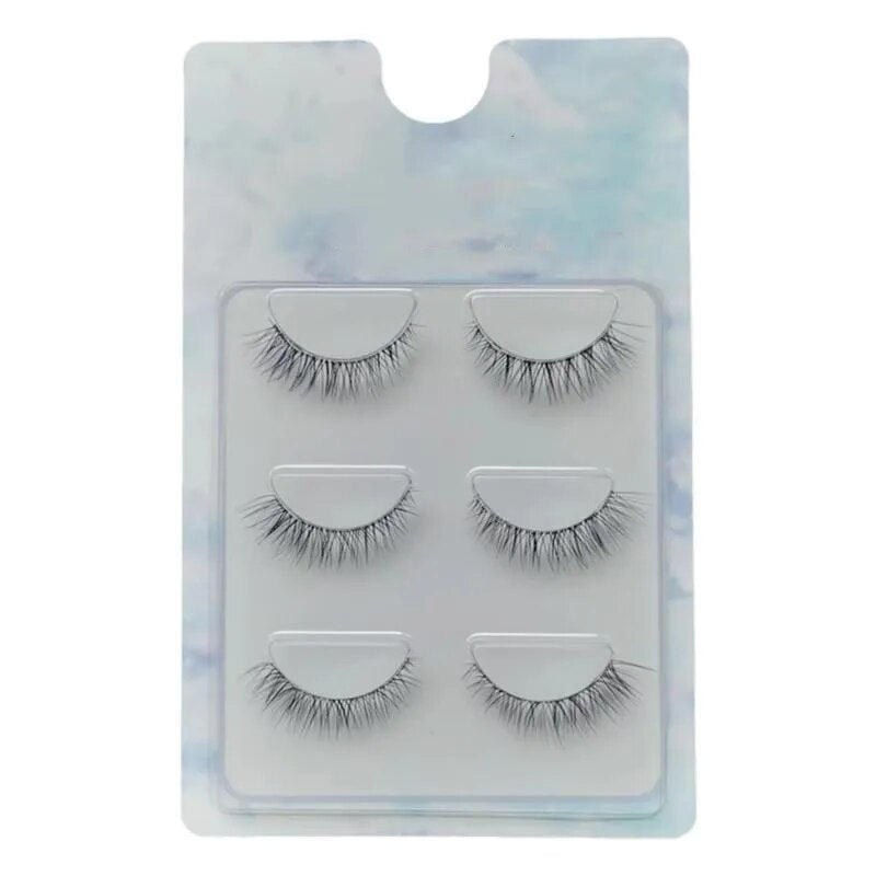 3Pairs Half Eey Lashes 3D Natural Lashes Natural False Eyelashes Wispy Fluffy Eyelash Extension