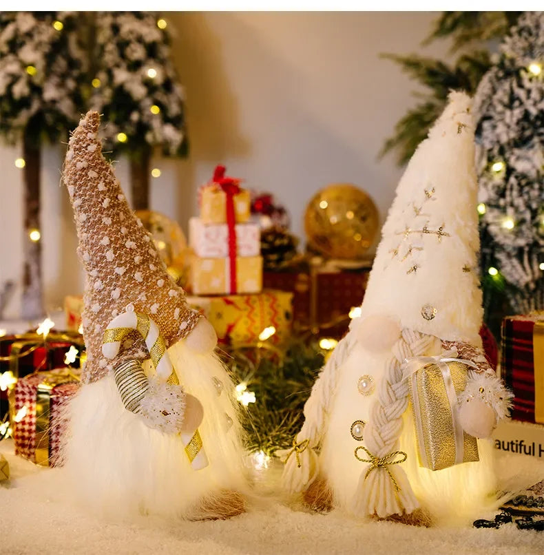 New Year Gift Christmas Gift Dwarf doll Elf 30cm Led lights Christmas decorations Home decor New for kids