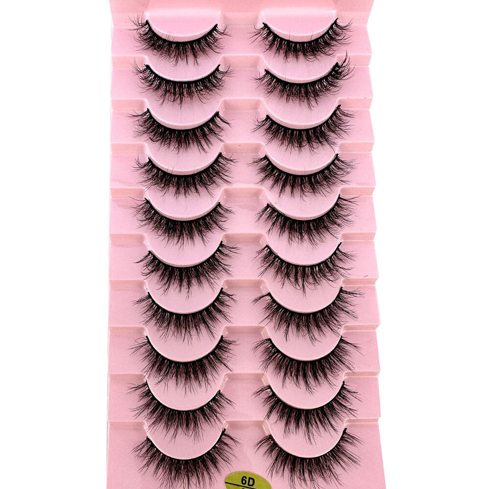 10pair 3D Mink Lashes Cruelty free Eyelashes Makeup maquillaje False Eyelashes 6D Fluffy Fake Lashes Thick Faux Cils Maquiagem