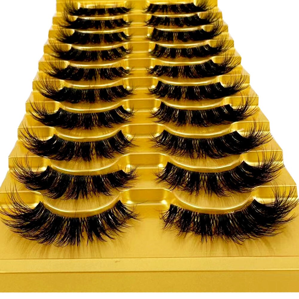 Manga Lashes 10 Pairs cosplay 3D Faux Mink Lashes Natural short Full Strip Lashes Clear Band Natural Eyelashes Extension