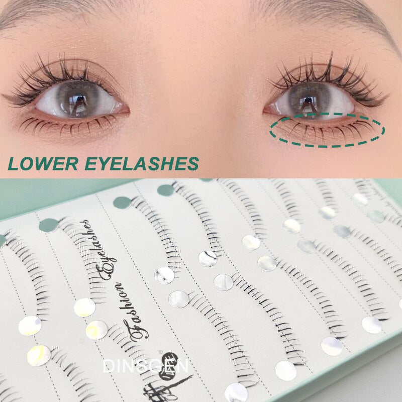 Manga Lashes Faux Cils 3/5/10 Pairs Lashes Soft and Slender False Eyelashes Transparent Stem Eyelashes Lash Extension