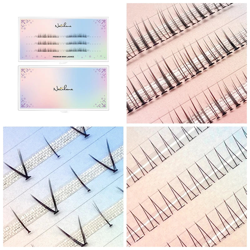 Individual Natural False Lower Eyelashes V Shaped Bottom Lash Extensions DIY Cluster Under Eye Lashes