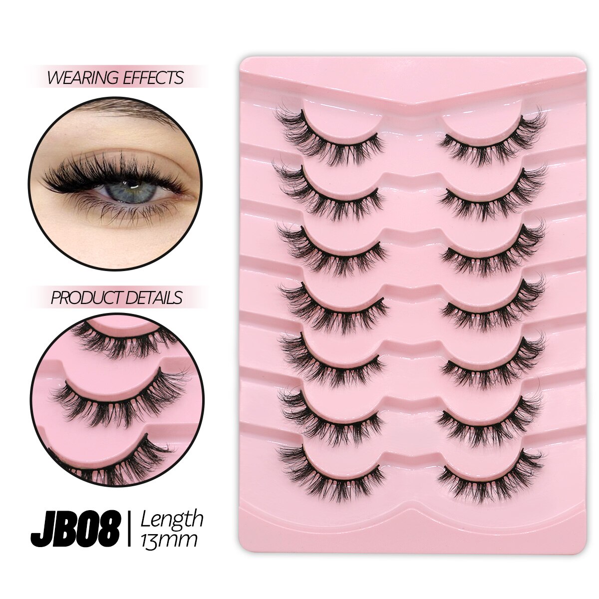 10pairs Clear Band Eye Lashes Mink Eyelashes Crisscross Transparent Band False Eyelashes Natural False Lashes