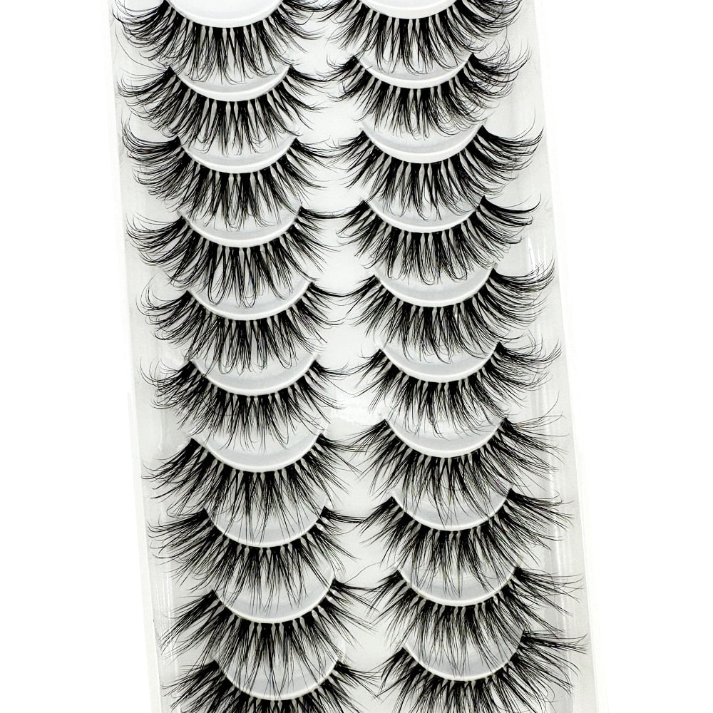 10 pairs Invisible band lashes cilios 3D mink fake lashes transparent Terrier natural long false eyelashes