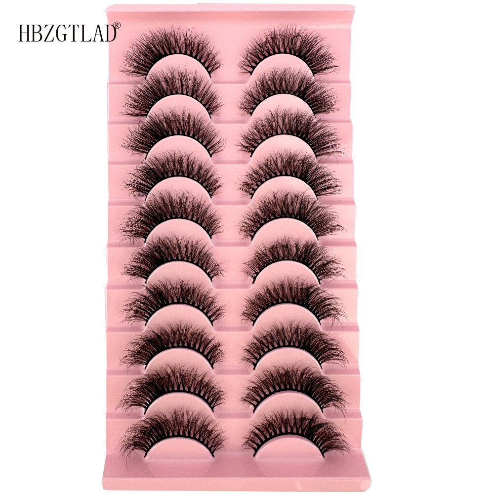 10 pairs 3d faux mink false eyelashes natural long messy fake eyelashes crisscross lashes extension fluffy eye lashes
