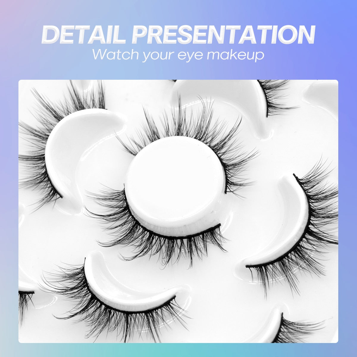 5 Pairs Eyelashes Manga Lashes Natural Cosplay False Lashes Fluffy Soft Cross Fairy Little Devil Lashes Extension
