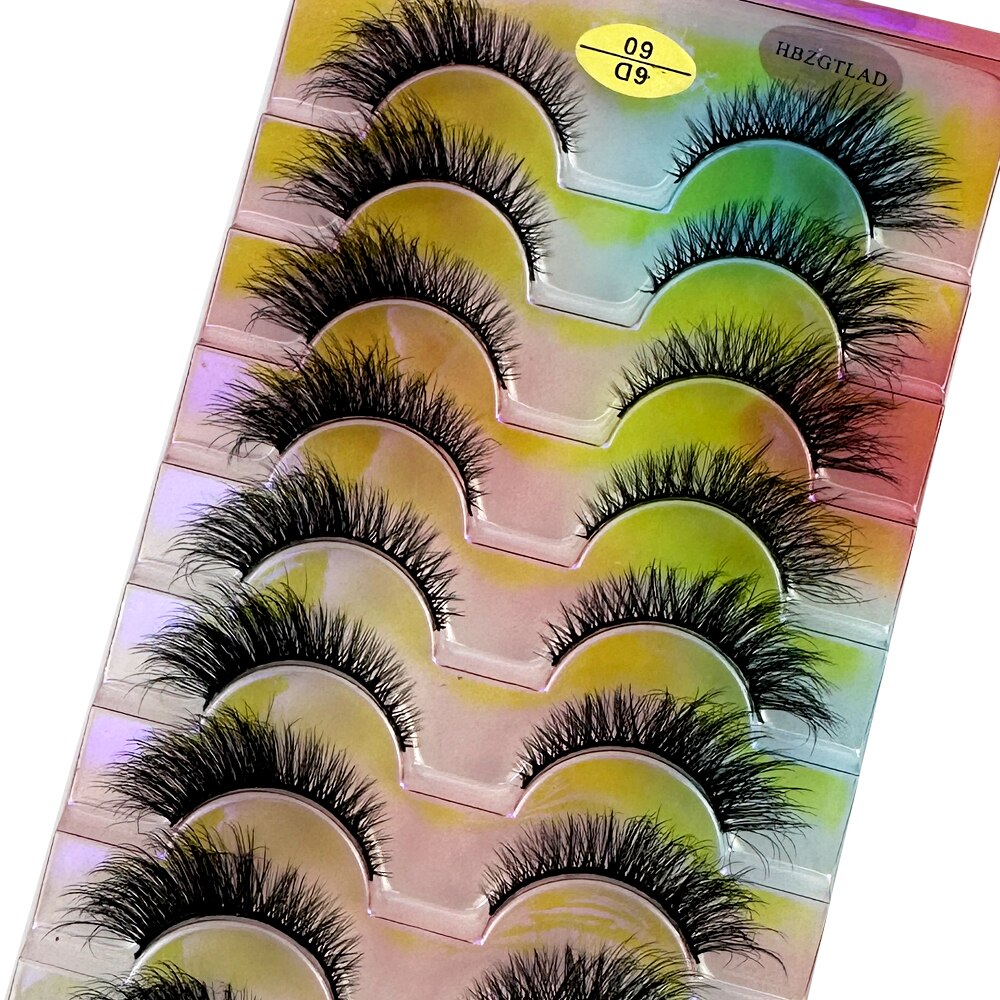10 Pairs 3d False Eyelashes Cat Eye Wispy end eye elongated Thick Mink Lashes 5D Fluffy Natural Long Short Fake Lashes