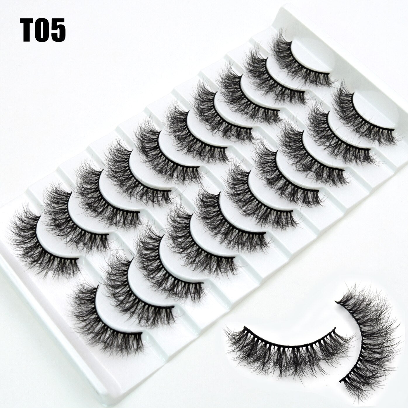 3/10 Pair Eyelashes 3D Faux Mink Lashes Wispy Natural Long False Eyelashes Wholesale Mink Lashes Reusable LasheS