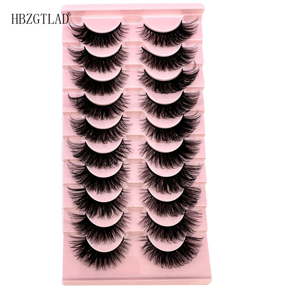 10 pairs 3d faux mink false eyelashes natural long messy fake eyelashes crisscross lashes extension fluffy eye lashes