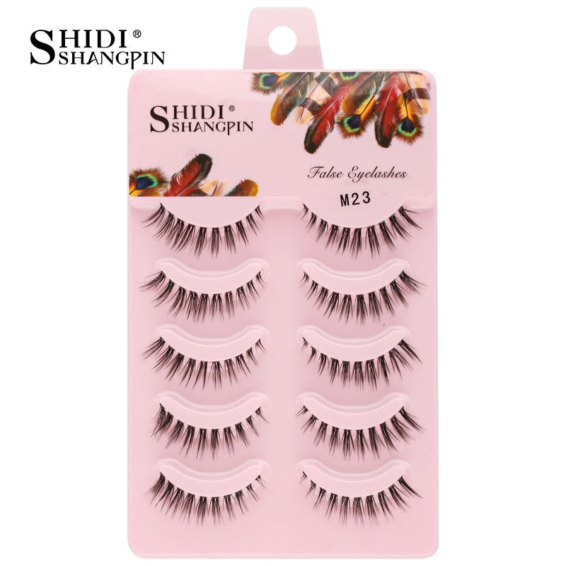 3/5/10 Pairs Half Lashes Fox Eye Wispy Fluffy Faux Cils Natural Winged Fake Eyelashes Half Lashes maquillage