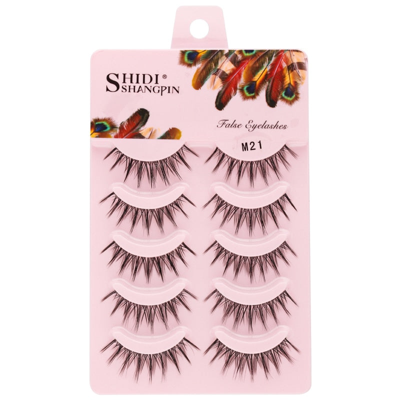 Manga Lashes 3/5/10 Pairs Eyelashes 3D Mink Lashes Korean Natural Cils Strip Lashes Band Soft Cosplay False Eyelashes