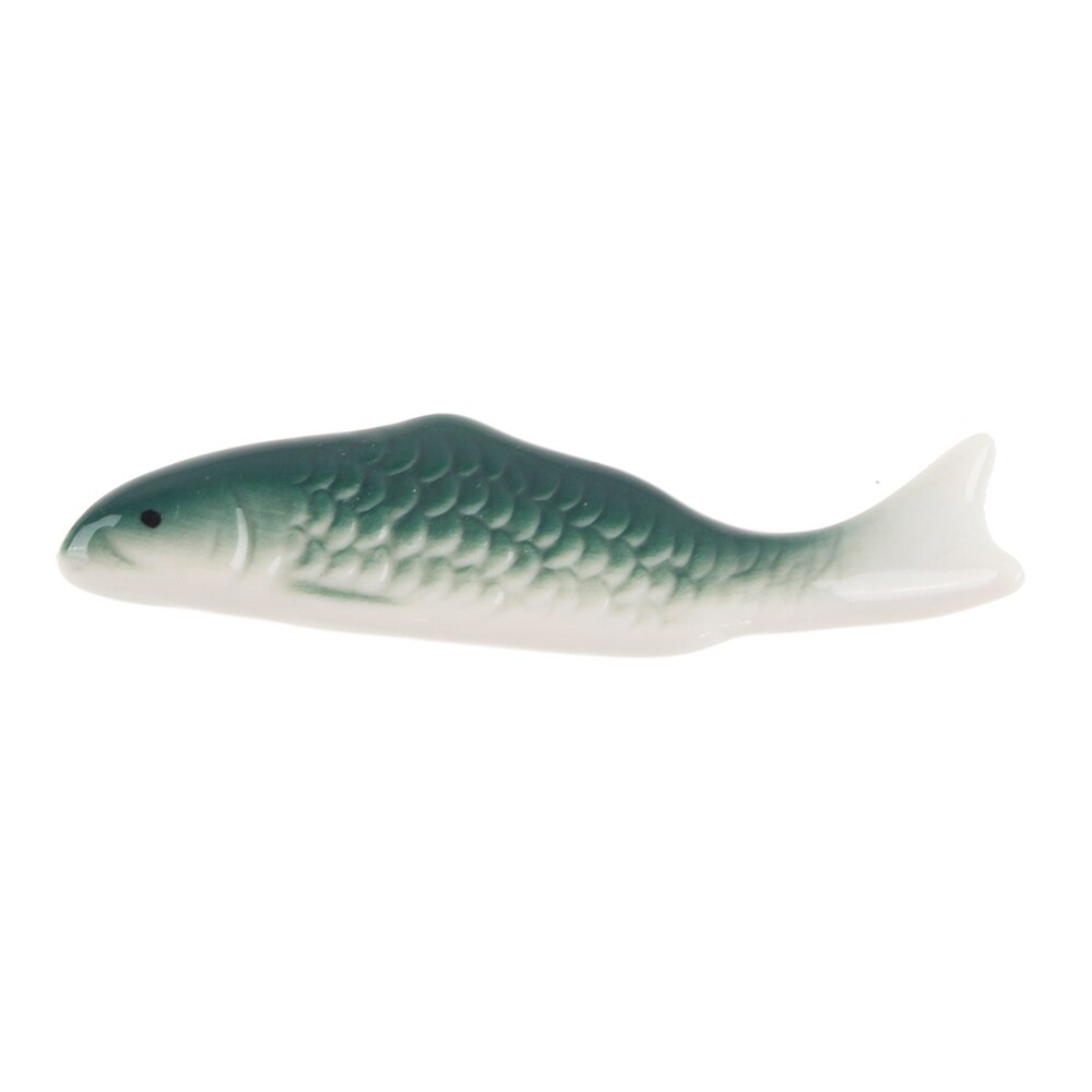 Fish-Shape Ceramic Chopsticks Holder Spoon Fork Rest Sushi Sticks Rack Shelf Chopsticks Holder Stand Rest Pillow Kitchen Utensil