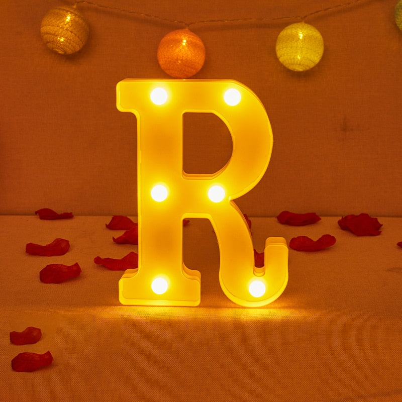 Alphabet Letter LED Lights Luminous Number Lamp Decor Battery Night Light for home Wedding Birthday party Decoration