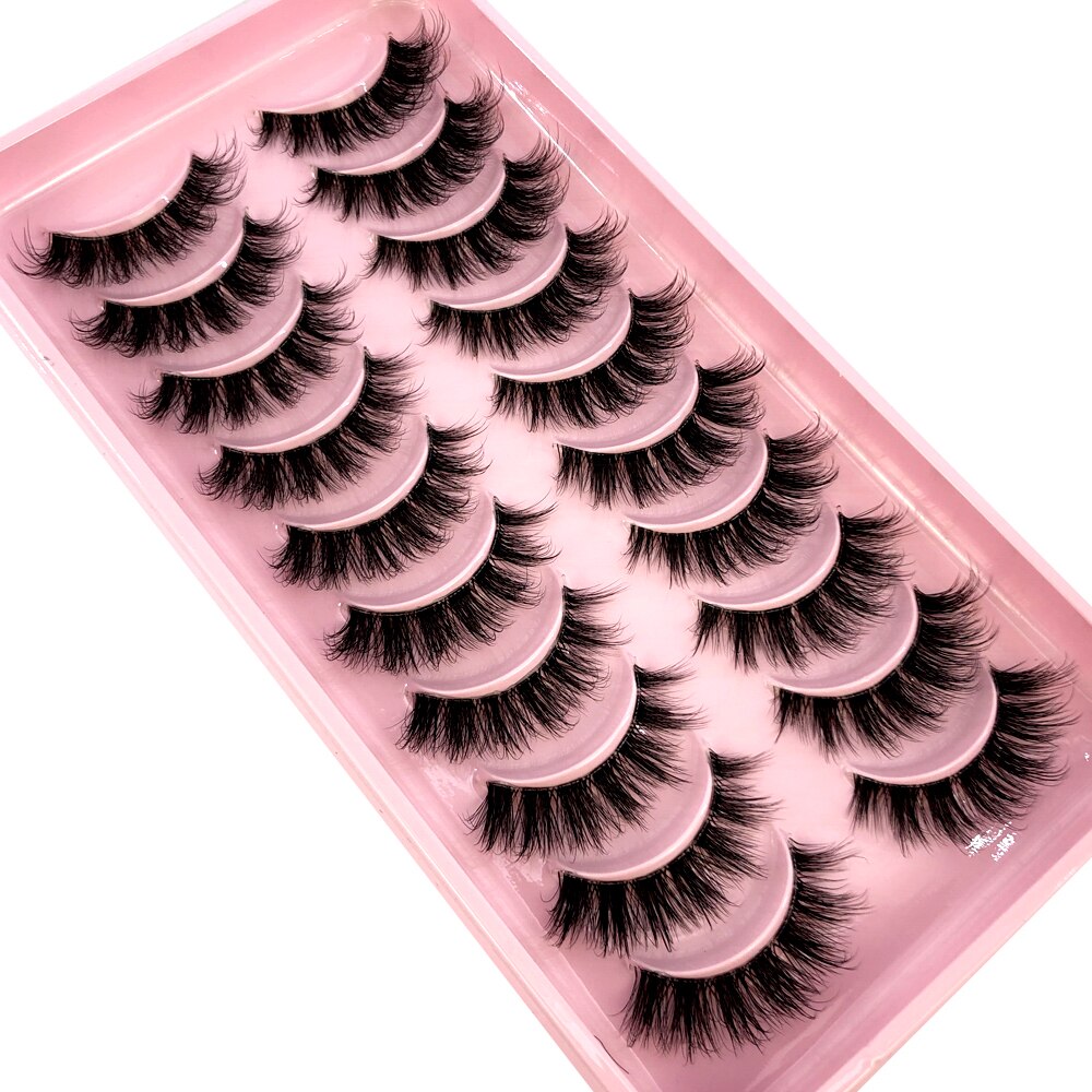 Mink Eyelashes 10 pairs lashes invisible band 3d mink lashes reusable natural false eyelashes