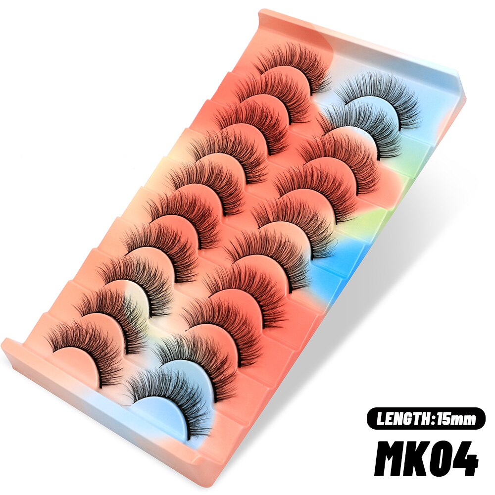 Russian Strip Lashes 5/10/20 Pairs Fluffy Mink Lashes 3D False Eyelashes Russian Eyelashes D Curl Fake Eyelashes