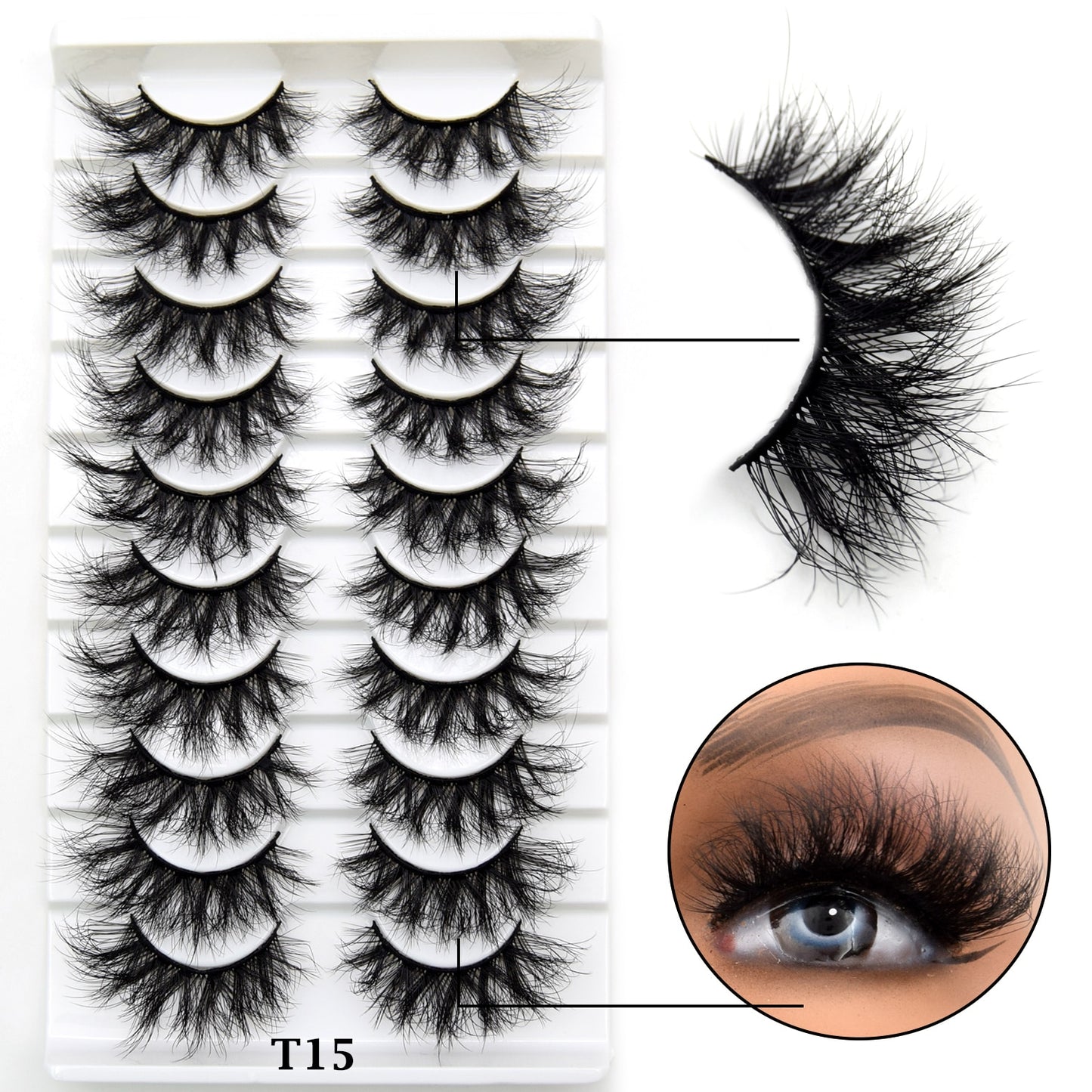 10 Pairs Eyelashes Natural Long 3D Mink Lashes Fluffy Volume Mink False Eyelashes Cruelty Free Wispy Lashes Cilios