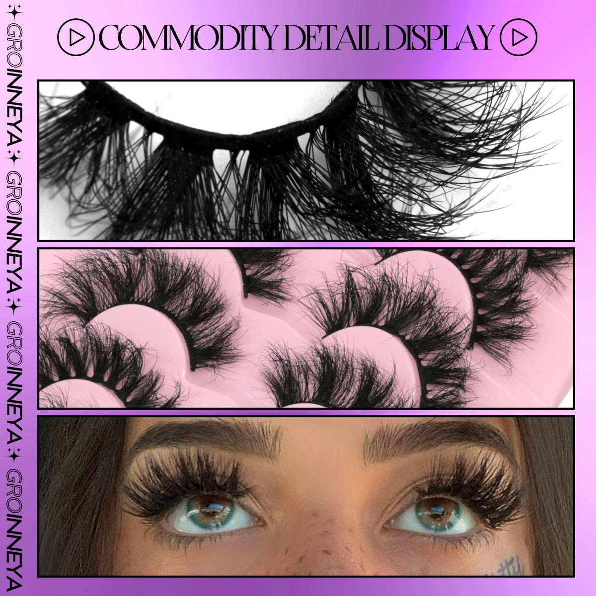 7 Pairs Fluffy Mink Lashes Eyelashes Thick Long Faux Mink Eyelashes Long Lasting Dramatic Volume lashes Extension