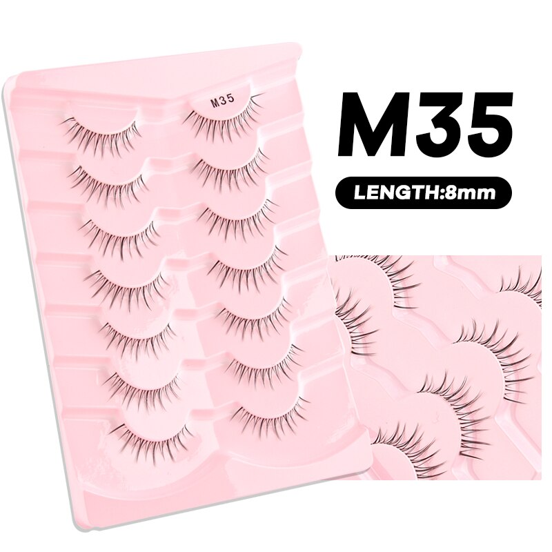 Manga Lashes 3/5/10 Pairs Eyelashes 3D Mink Lashes Korean Natural Cils Strip Lashes Band Soft Cosplay False Eyelashes