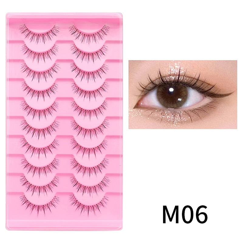 Cosmetics Natural Lashes Manga Full Strip Lashes Eyelash Extension Lashes Mink Fluffy Cat Eye