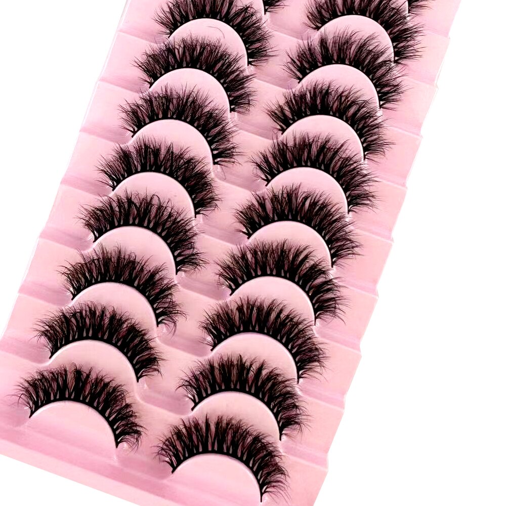 10 pairs 3D Faux Mink Lashes Wispy Natural False Eyelashes Dramatic Volume Lashes Eyelash Extension