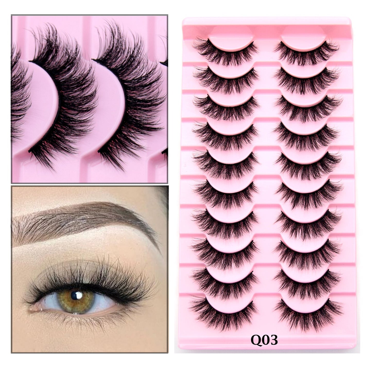 Lashes 3/5/10 pairs 3D Faux Mink Lashes Wispy Natural False Eyelashes Dramatic Volume Lashes Eyelash Extension