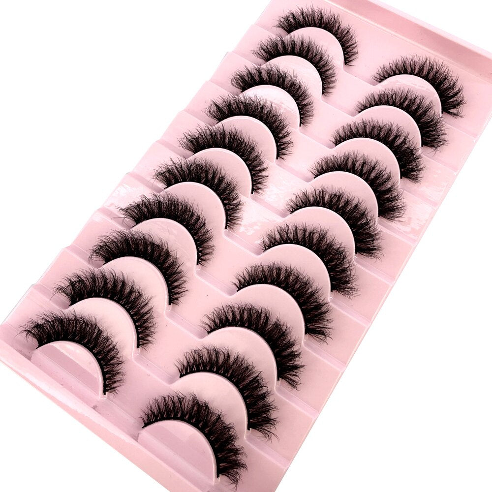 10 pairs Natural Lashes 3D Mink Lashes Faux Mink Fluffy Lash Soft Full Thick Wispy Eyelash Dramatic False Eyelashes
