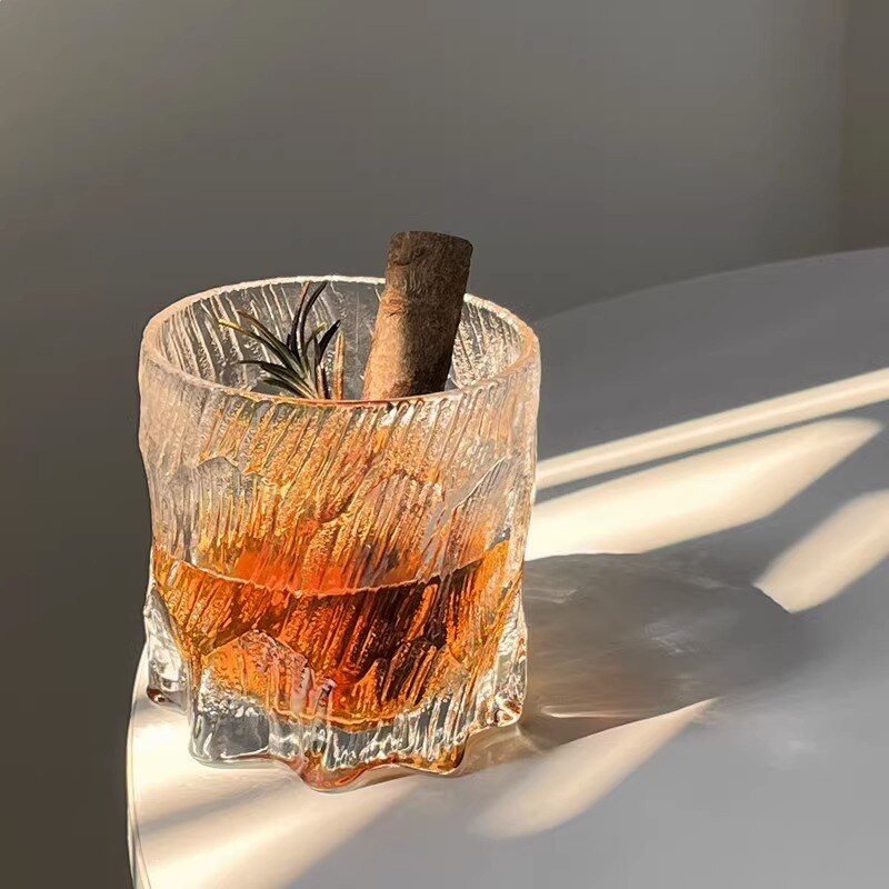 Glacier Old Fashioned Whiskey Glass Matte Ice Surface Wine Rock Glasses Whisky Tumbler XO Snifter Vodka Cup Iced Coffee Beer Mug
