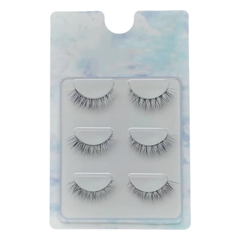 3Pairs Half Eey Lashes 3D Natural Lashes Natural False Eyelashes Wispy Fluffy Eyelash Extension