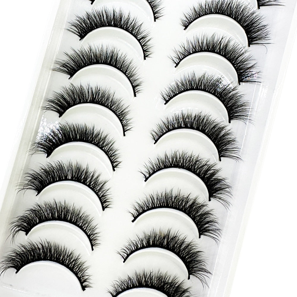 10pairs eyelashes soft fluffy lashes false eyelashes dramatic 3d mink lashes lash extension 3d cilios faux cils