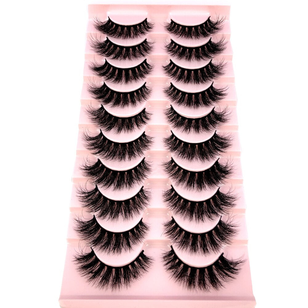 10 Pairs Natural False Eyelashes Fake Lashes Long 3d Mink Lashes Extension Eyelash Mink Eyelashes