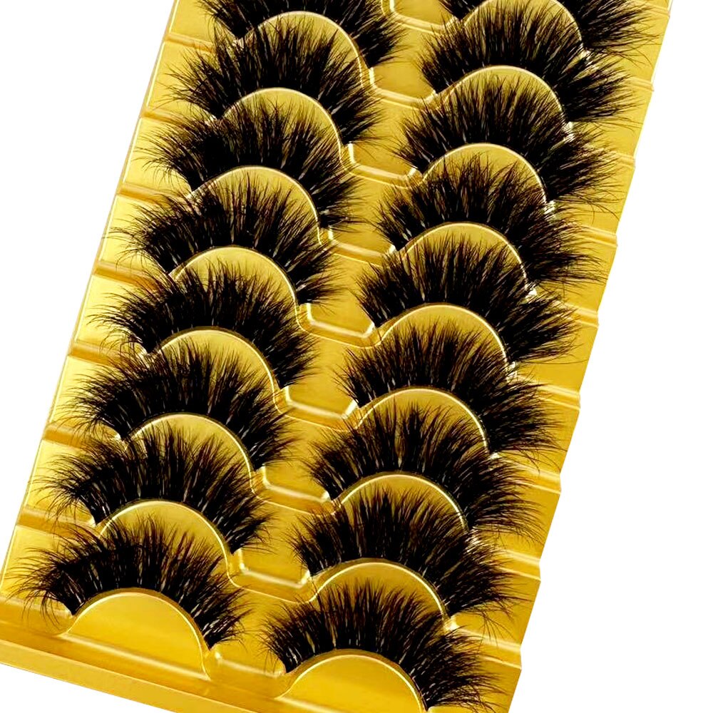 Manga Lashes 10 Pairs cosplay 3D Faux Mink Lashes Natural short Full Strip Lashes Clear Band Natural Eyelashes Extension