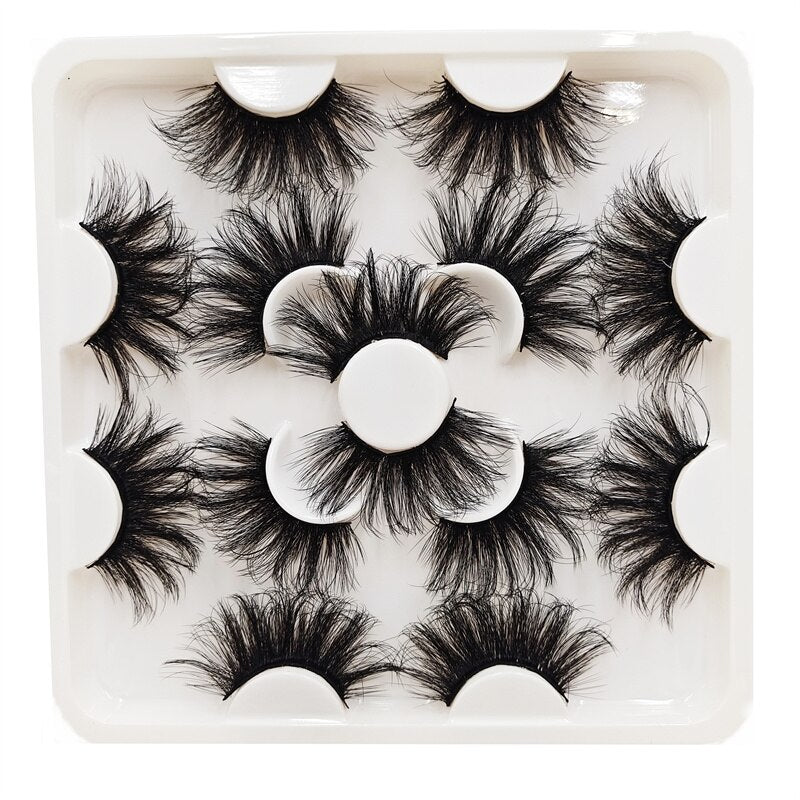 7 Pairs Faux Mink Eyelashes Long Lasting Fluffy Mink Lashes Dramatic Volume lashes Extension Thick Long