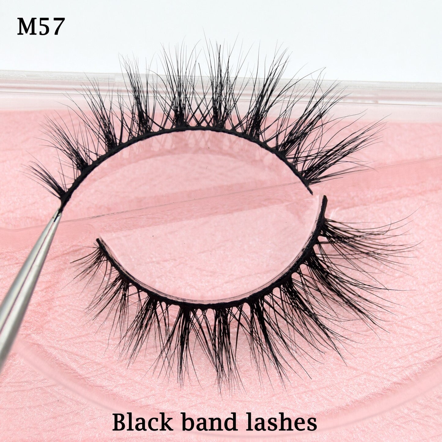 Half Lashes Transparent Stalk Invisible Band Mink Lashes Natual Wispy Half Mink eyelashes Reusable False Eyelashes