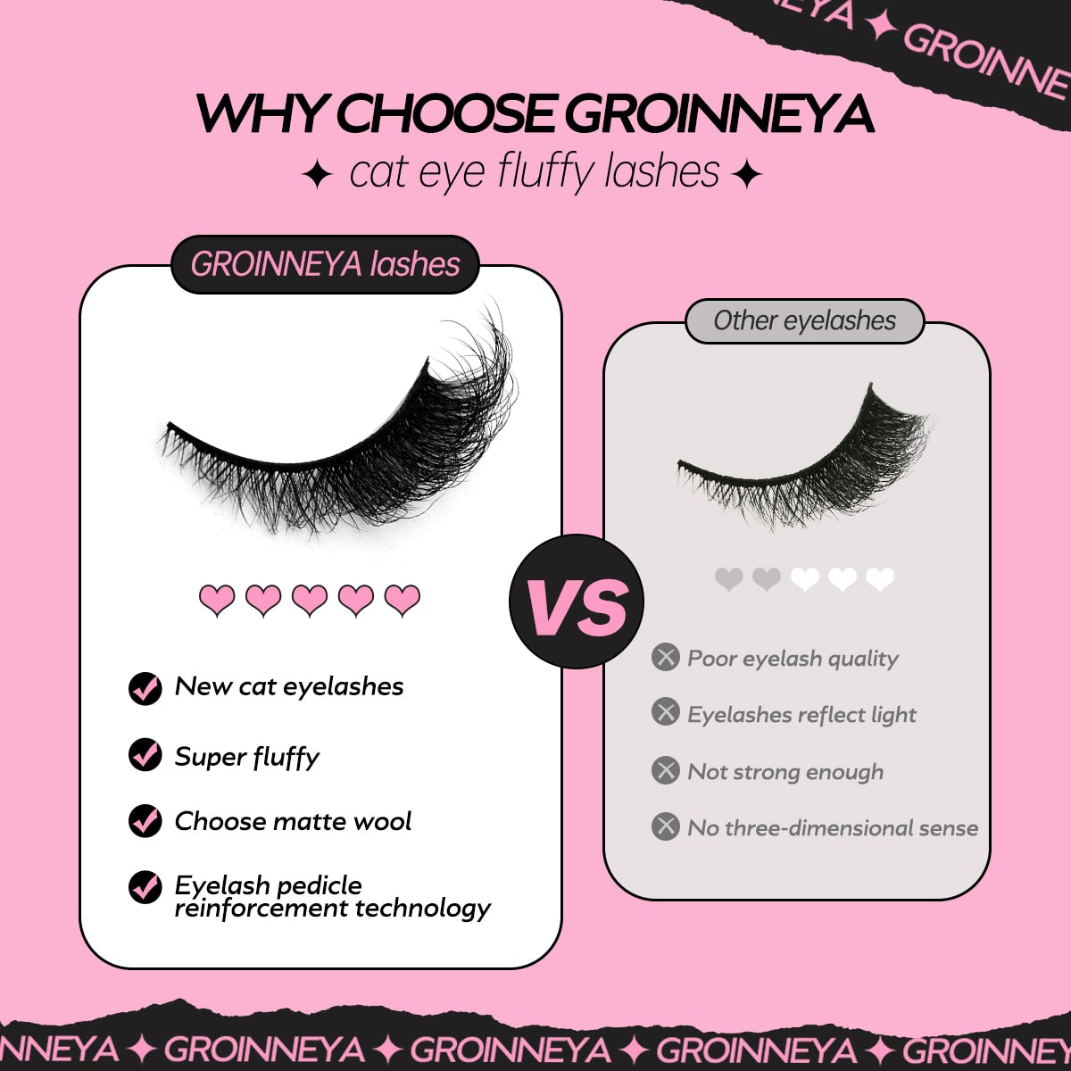 Cat Eye Fluffy lashes Faux Mink Eyelashes Long 5/7 Pairs Fluffy Mink Lashes Dramatic Volume lashes Extension