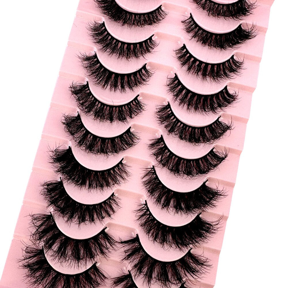10pairs eyelashes soft fluffy lashes false eyelashes dramatic 3d mink lashes lash extension 3d cilios faux cils