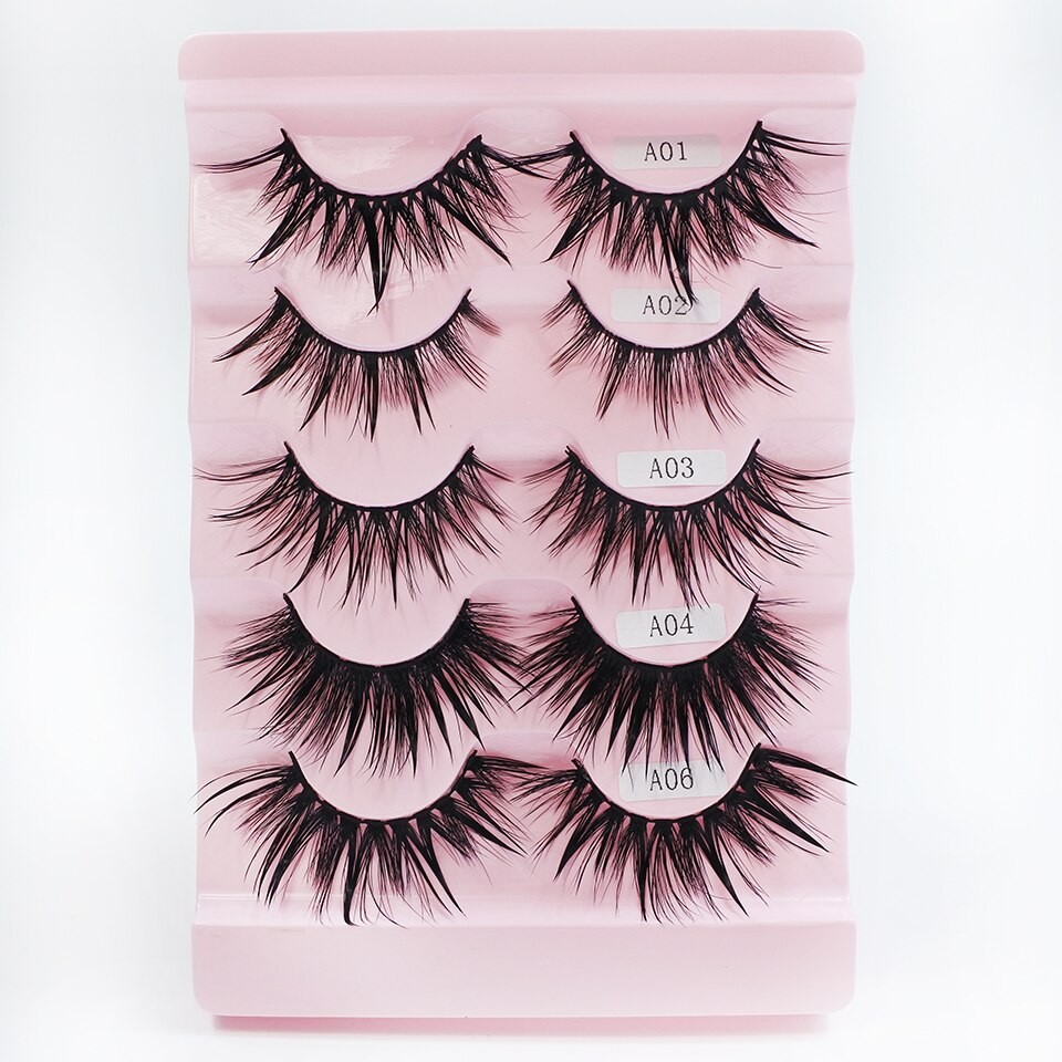 Eyelashes 5 Pairs Soft Natural Mink Lashes Manga Lashes
