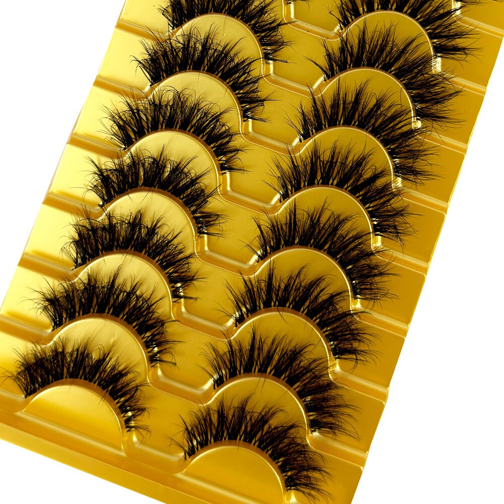Manga Lashes 10 Pairs cosplay 3D Faux Mink Lashes Natural short Full Strip Lashes Clear Band Natural Eyelashes Extension