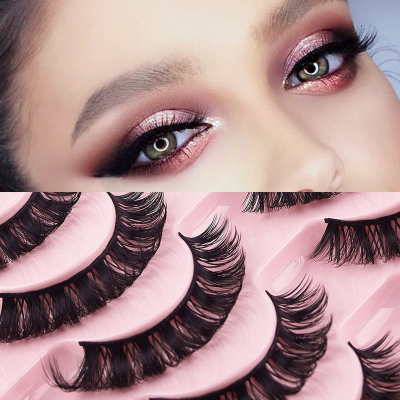 3D Mink Eyelashes Russian False Eyelashes DD Curl 10-23mm Reusable Fluffy False Eyelashes Extensions Mink Lashes