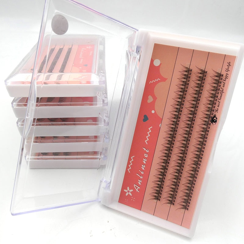120 Clusters Fishtail Eyelashes Natural Grafted Eyelashes Professional Eyelash Extension A-Type Fairy Eyelashes