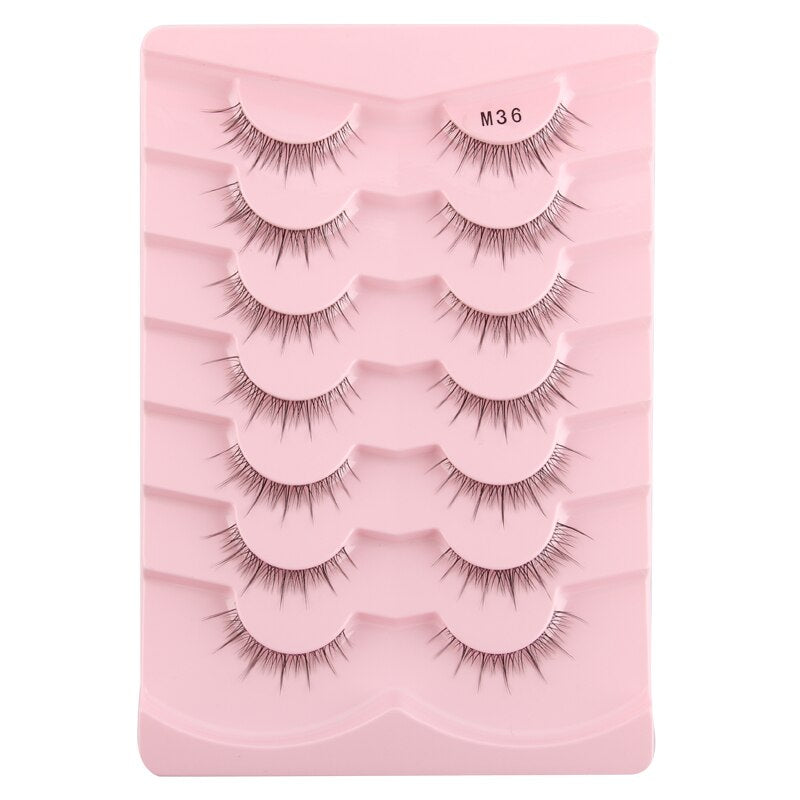 3/5/10 Pairs Half Lashes Fox Eye Wispy Fluffy Faux Cils Natural Winged Fake Eyelashes Half Lashes maquillage