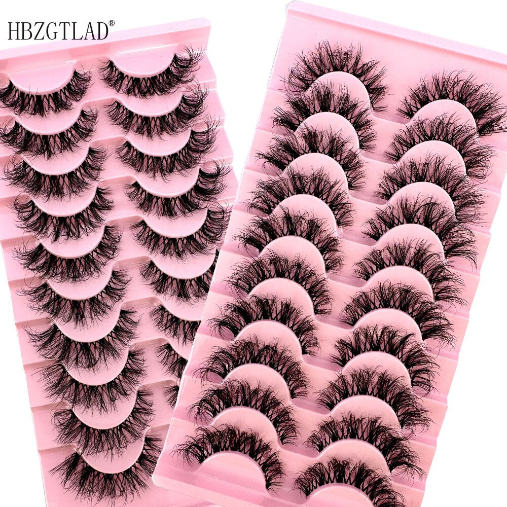 Invisible band Lashes 10 Pairs 3D Faux Mink Lashes Natural short Transparent Terrier Lashes Clear Band Soft Eyelashes Extension
