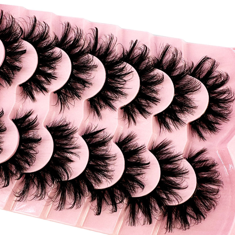 20-25mm Mink Lashes 3D Fluffy Cruelty free Natural Mink Lashes Cross Volume False Eyelashes Cat Eye Eyelash Extension