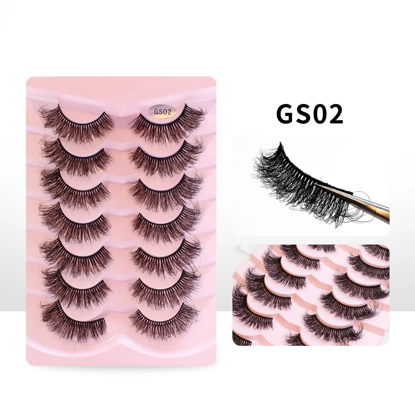 Lashes Mink Fluffy 7 Pairs / pack Natural Wispy Messy Manga Lashes