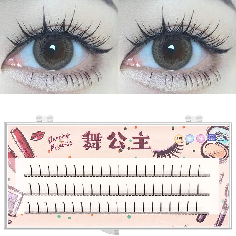 Manga Lashes 3 Rows 3D Faux Mink Lashes Natural False Eyelashes Anime Lashes Soft Light Natural Eyelashes Extension