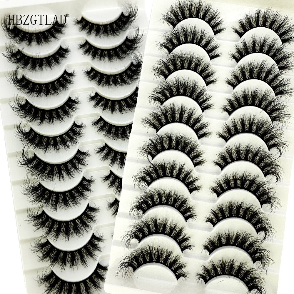 10Pairs Fluffy Lashes 3d Mink Lashes 100% Cruelty Free Lashes Handmade Reusable Short Natural Eyelashes Maquillaje Eyelashes Mink