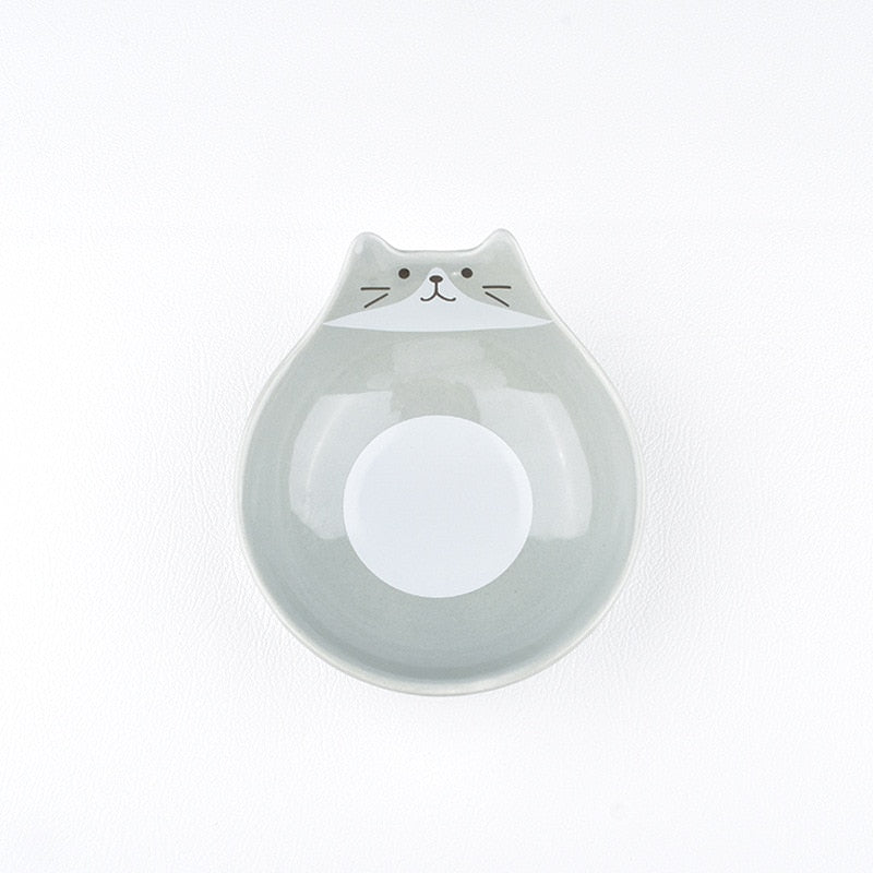 Japanese Cartoon Ceramic Cat Face Salad Bowl Cat Shape Dessert Rice Bowl Children's Tableware Home Kitchen Supplies Dinnerware