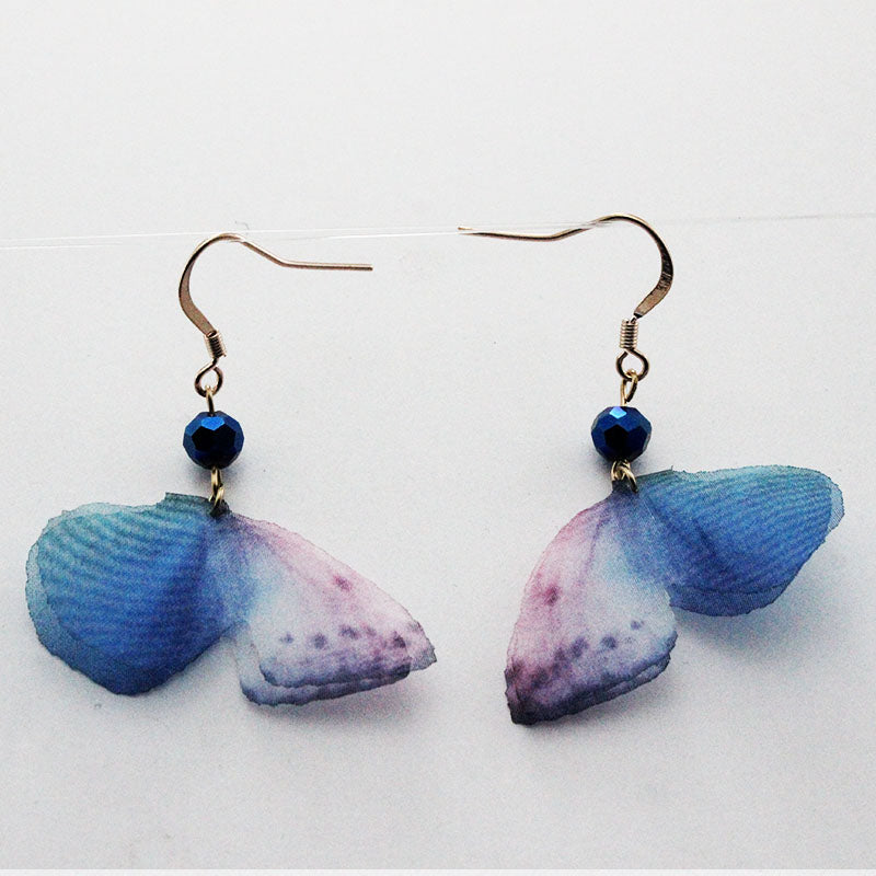 Long Tassel Transparent Yarn Blue Purple Butterfly Earring Drop Earring For Women Girl Party Hot Jewelry
