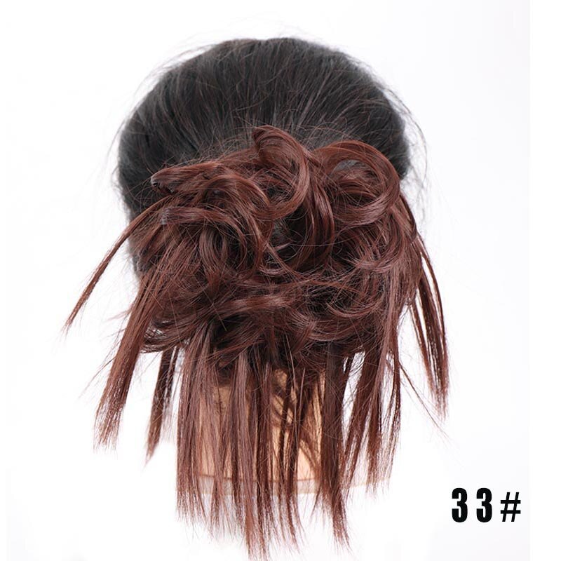 Synthetic Chignon Messy Scrunchies Elastic Band Hair Bun Straight Updo Hairpiece High Temperture Fiber Natural Fake Hair
